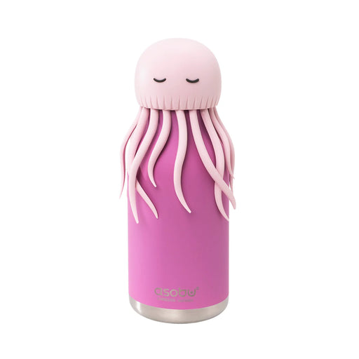 Asobu JellyFish Bestie insulated stainless steel water bottle with removable jellyfish silicone topper