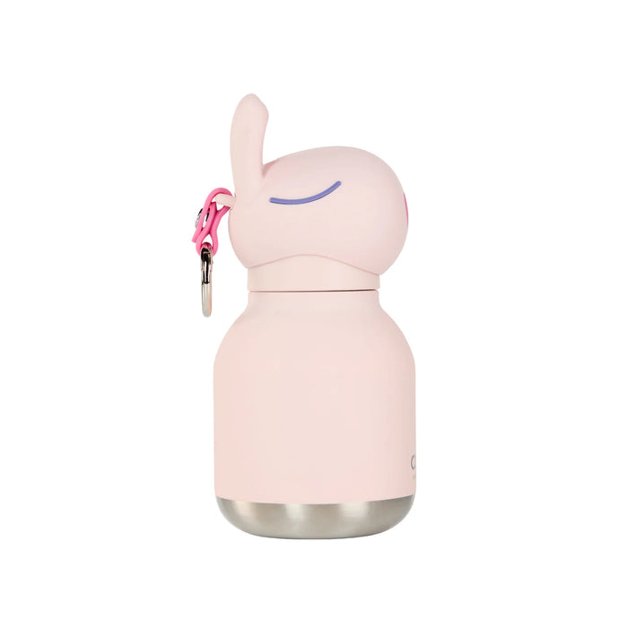 Side view of the Asobu Mini Besties Bunny stainless steel water bottle