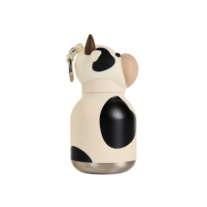 Side view of the Asobu Mini Cow Bestie insulated stainless steel water bottle