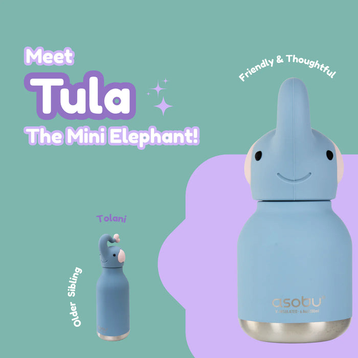 Meet Tula the Mini Elephant Besties collectible insulated water bottle by Asobu