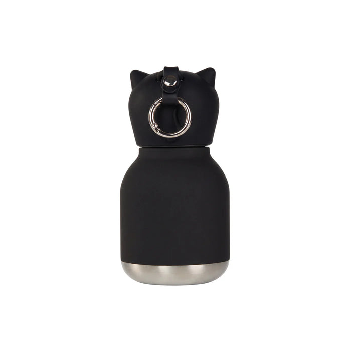 Back view of the Asobu Mini Kitty Bestie insulated water bottle with built-in key ring