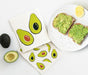 Swedish dishcloth with avocado design in kitchen food setting reusable cloth