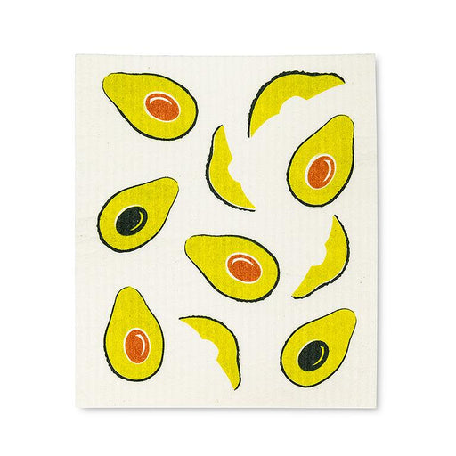 Swedish dishcloth with repeating avocado pattern eco friendly reusable cloth