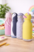 Besties character stainless steel bottles duck jellyfish seal and penguin displayed on desk
