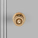 Front detail view of Buster + Punch Cast Door Knob Set in Brass finish