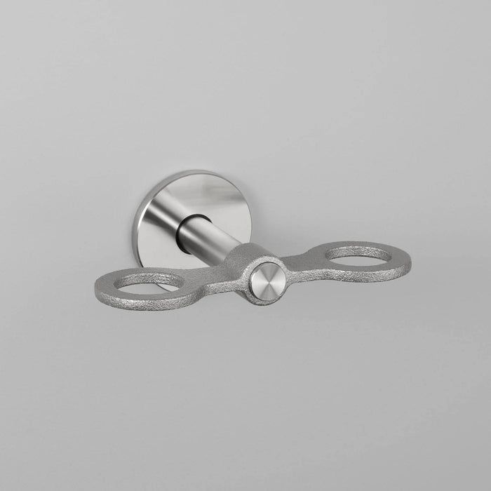 Buster + Punch Cast double dispenser soap holder in steel finish
