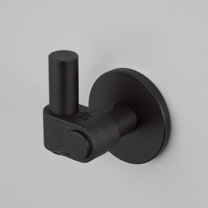 Close detail of Buster + Punch Cast hook in Welders Black finish