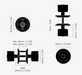 Technical dimensions drawing of Buster + Punch Cast Door Knob Set