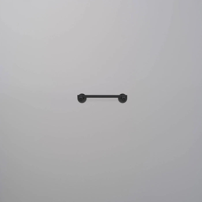 Small Buster + Punch Cast towel rail in welders black finish