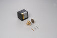 Buster + Punch Cast thumbturn lock in brass finish with packaging and installation hardware components