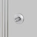 Side detail view of Buster + Punch Cast thumbturn lock in steel finish for bathroom privacy doors