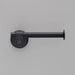 Side profile of Buster + Punch Cast toilet roll holder in welders black finish