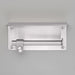 Front view of Buster + Punch Cast toilet roll holder with shelf in steel finish