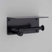 Buster + Punch Cast toilet roll holder with shelf in welders black finish
