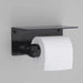 Buster + Punch Cast toilet roll holder with shelf in welders black finish holding toilet paper roll