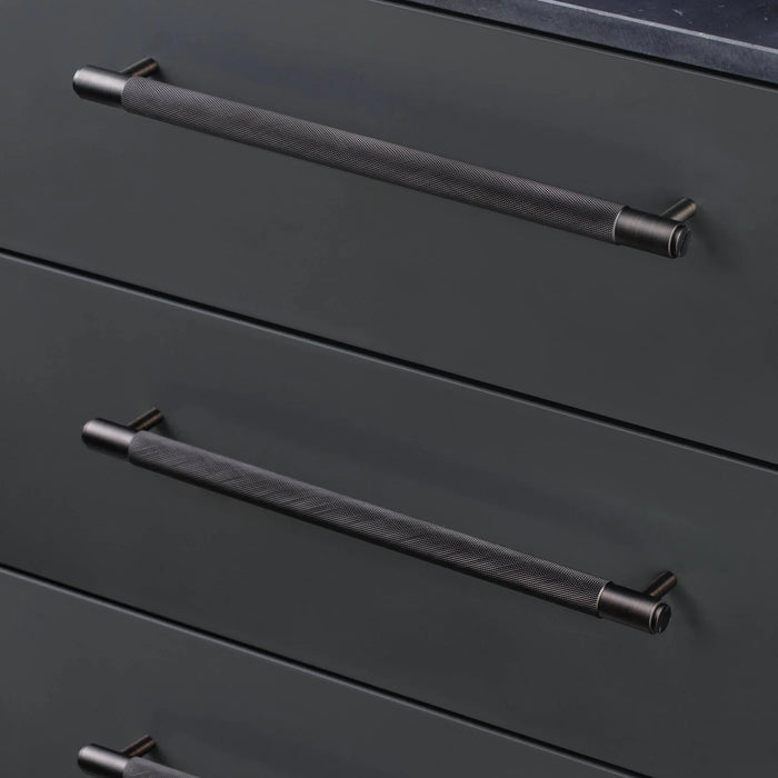 Buster + Punch Cross Pull Bar handle in smoked bronze finish large size