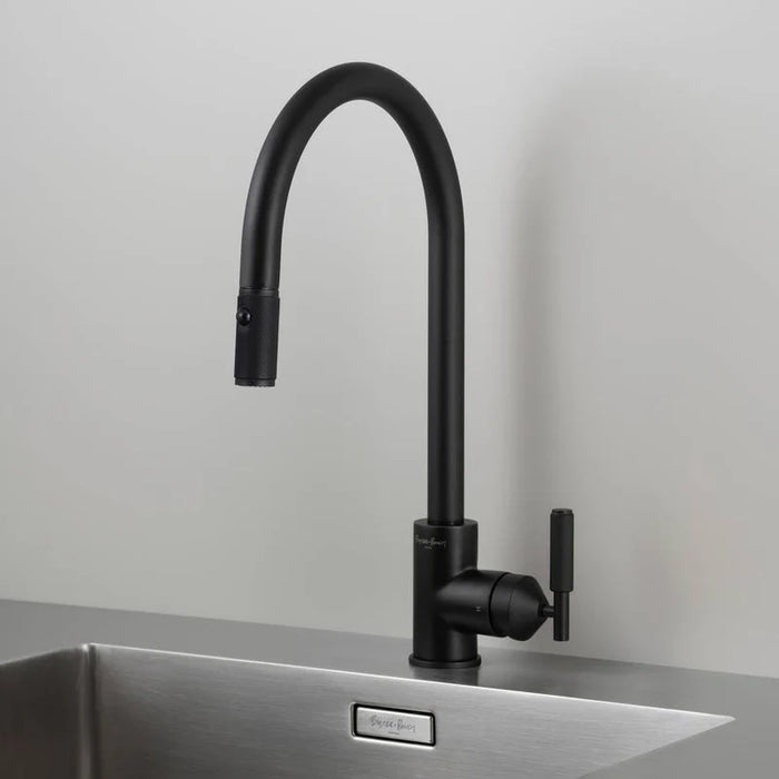 Buster + Punch pull-out kitchen faucet in welder's black finish