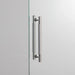 Buster + Punch Double-Sided Pull Bar Cross in steel finish front view on glass door
