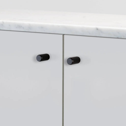 Buster + Punch Furniture Knob Linear in Black finish on cabinet doors