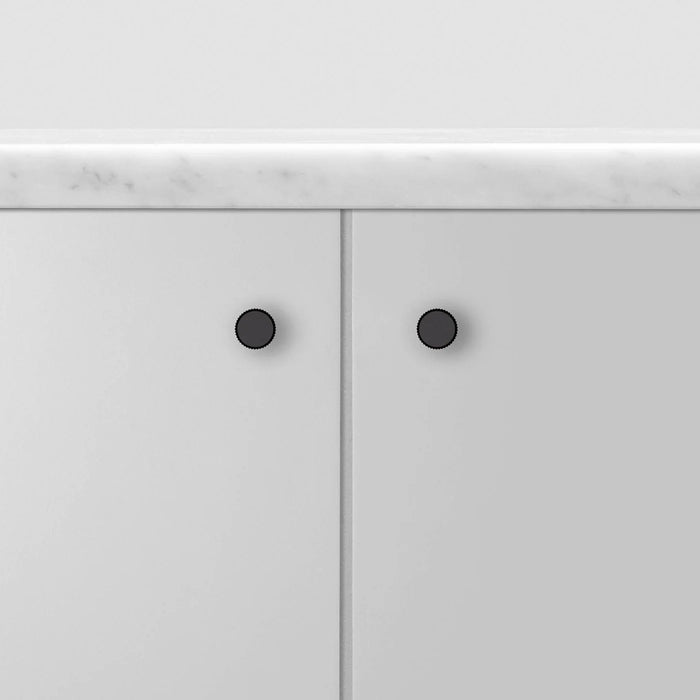 Minimal cabinet styling with Buster + Punch Linear Black furniture knobs