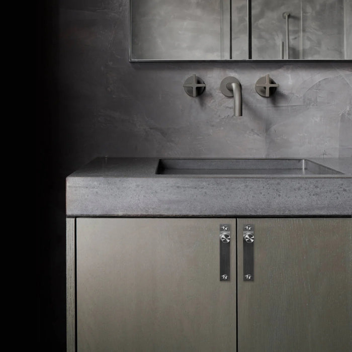 Modern bathroom cabinetry with Buster + Punch Steel knob plates