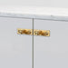 Front view of Buster + Punch Furniture Knob Plate Linear in Brass finish