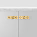 Wide cabinet view with Buster + Punch Linear Brass knob plates