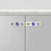Wide cabinet view with Buster + Punch Linear Burnt Steel knob plates
