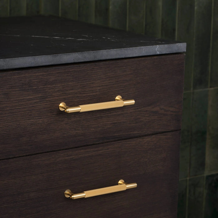 Buster + Punch Linear Pull Bar handle in Brass finish small size