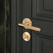 Buster + Punch Linear Thumbturn Lock in Brass finish installed with matching door handle