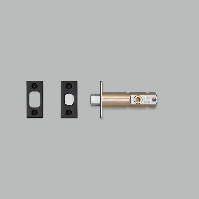 Buster + Punch Privacy Bolt Thumbturn Lock in Black finish with 2-3/8 inch small backset