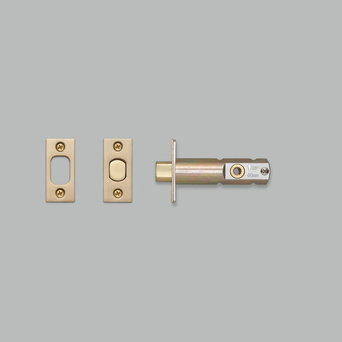 Buster + Punch Privacy Bolt Thumbturn Lock in Brass finish with 2-3/4 inch medium backset