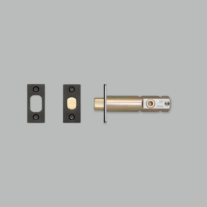 Buster + Punch Privacy Bolt Thumbturn Lock in Gun Metal finish with 2-3/4 inch medium backset