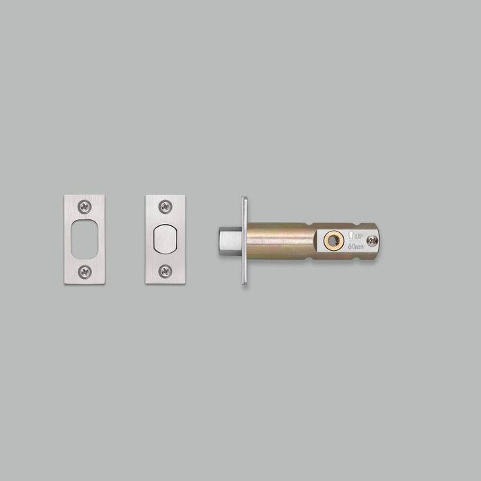 Buster + Punch Privacy Bolt Thumbturn Lock in Steel finish with 2-3/8 inch small backset