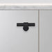 Horizontal view of Buster + Punch T-Bar CAST cabinet knob in Welders Black finish