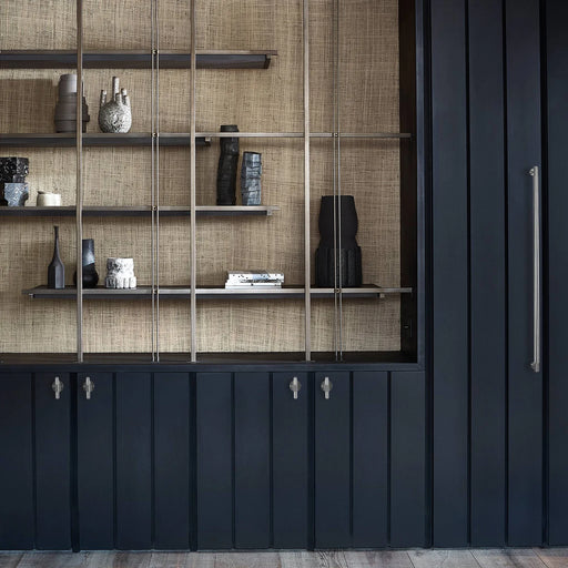 Buster + Punch T-Bar PLATE Cross steel hardware featured in luxury shelving display