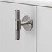 Buster + Punch T-Bar PLATE Cross cabinet knob in steel finish mounted on cabinetry