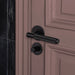 Buster + Punch Cross thumbturn lock in black finish installed on interior door