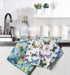 Butterfly kitchen towels in modern kitchen near sink stylish colorful dish towels
