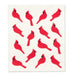 cardinals dishcloth large bird pattern close view
