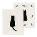 Swedish dishcloth set with cat design used for kitchen cleaning