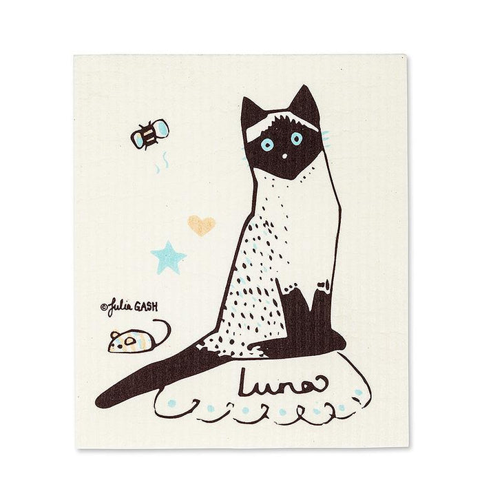 cat illustration Swedish dishcloth reusable eco friendly cleaning cloth