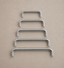 CBH 220 bar pull in bright chrome finish showing multiple sizes arranged from small to large