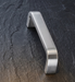 Angled view of CBH 245 Square Return Bar cabinet pull in satin chrome finish