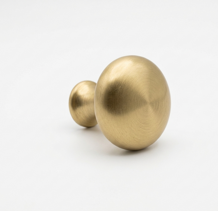 CBH 502 classic dome cabinet knob in satin brass finish
