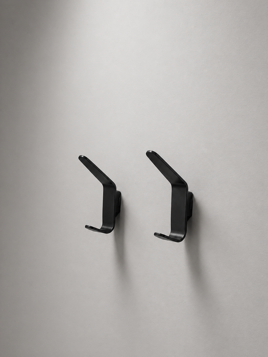 CBH 69 flat black modern wall coat hooks set of two minimalist design