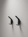 CBH 69 flat black modern wall coat hooks set of two minimalist design