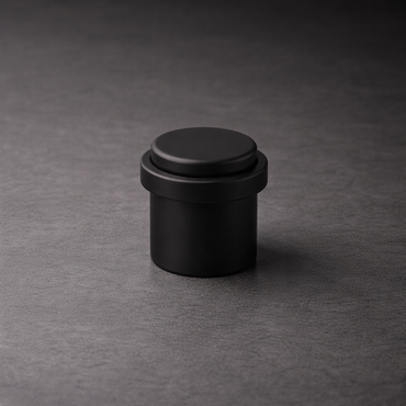 CBH 87 cylindrical floor door stop in flat black finish minimal product view