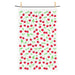 cherries patterned kitchen towel full view