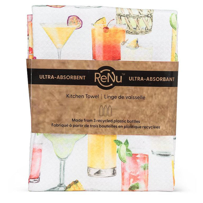 Cocktail kitchen towels pack of 2 with branded band eco friendly packaging
